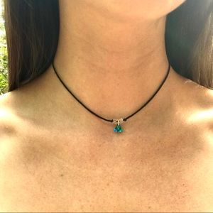 Blue Swarovski Crystal Choker Necklace